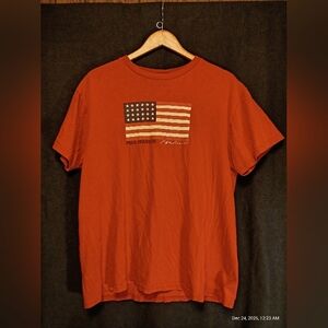 Vintage Polo Jeans Co Ralph Lauren T-Shirt Mens Large Red American Flag Graphic